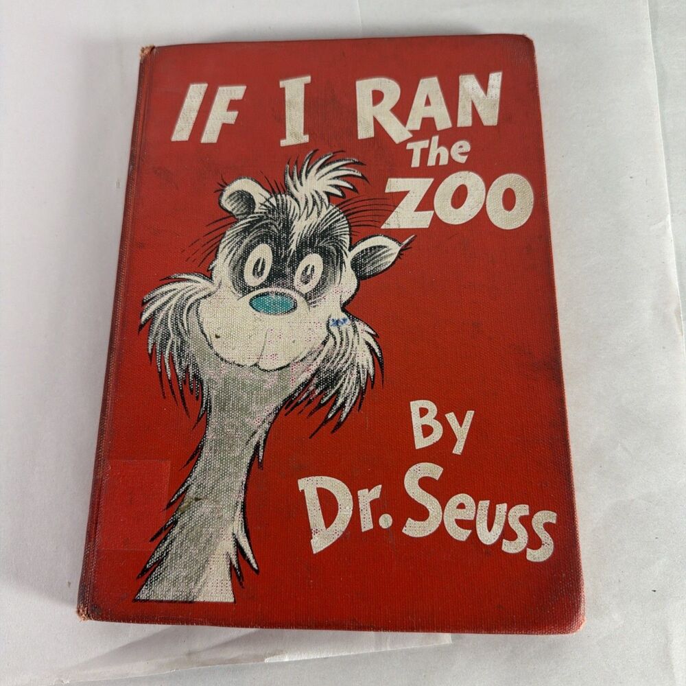 Vntg 1950 Dr. Seuss IF I RAN THE ZOO Random House FIRST EDITION Hardcover w/ DJ